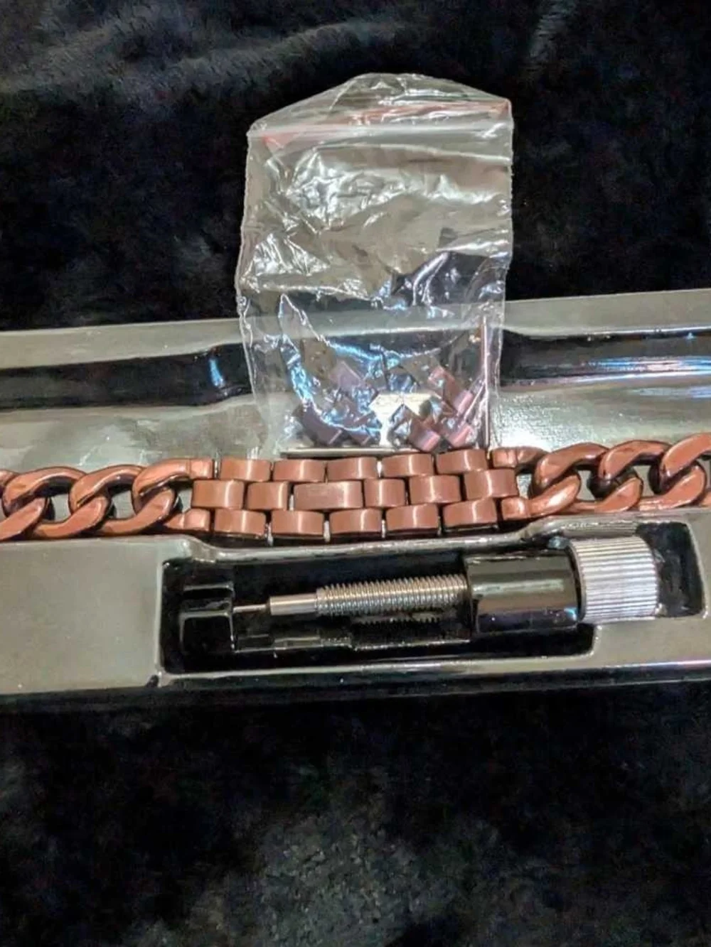 Men's Metal Link Watch Band Adapter - Rose Copper